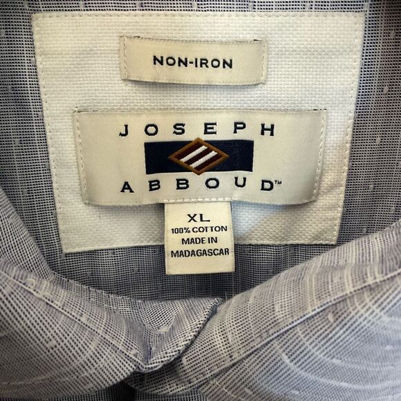 Joseph Abboud Shirt Collar Button Down Cotton Blue White Non Iron Mens Size XL - Picture 3 of 8